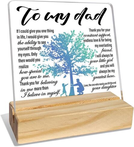Dad Gifts from Daughter, Dad Birthday Fathers Day Christmas Day Gifts for Father, Best Dad Ever Gifts, Thank You Gifts for Dad, Your Constant Support Endless Love, Desk Acrylic Decor in Saudi Arabia