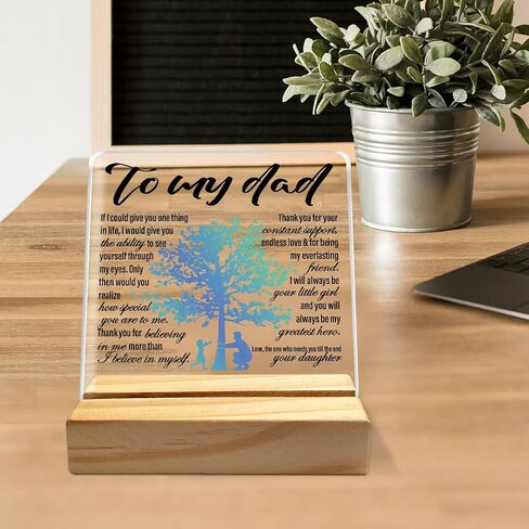 Dad Gifts from Daughter, Dad Birthday Fathers Day Christmas Day Gifts for Father, Best Dad Ever Gifts, Thank You Gifts for Dad, Your Constant Support Endless Love, Desk Acrylic Decor in Saudi Arabia
