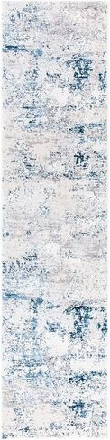 SAFAVIEH Amalfi Collection Runner Rug - 2' x 8', Cream & Navy, Modern Abstract Distressed Design, Non-Shedding & Easy Care, Ideal for High Traffic Areas in Living Room, Bedroom (AMF572C) in Saudi Arabia