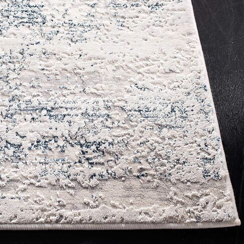 SAFAVIEH Amalfi Collection Runner Rug - 2' x 8', Cream & Navy, Modern Abstract Distressed Design, Non-Shedding & Easy Care, Ideal for High Traffic Areas in Living Room, Bedroom (AMF572C) in Saudi Arabia