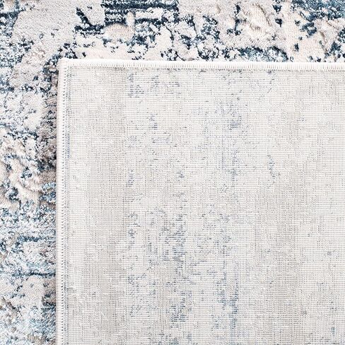 SAFAVIEH Amalfi Collection Runner Rug - 2' x 8', Cream & Navy, Modern Abstract Distressed Design, Non-Shedding & Easy Care, Ideal for High Traffic Areas in Living Room, Bedroom (AMF572C) in Saudi Arabia