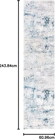 SAFAVIEH Amalfi Collection Runner Rug - 2' x 8', Cream & Navy, Modern Abstract Distressed Design, Non-Shedding & Easy Care, Ideal for High Traffic Areas in Living Room, Bedroom (AMF572C) in Saudi Arabia
