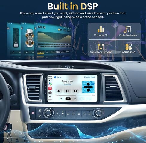 Car Radio Stereo for Toyota Highlander 2000-2007, (2G+64G) Android 12 Upgrade 9" Touchscreen Stereo with Wireless Carplay Android Auto 5GWiFi, Head Unit with GPS/FM/DSP/SWC 1080P AHD Backup Camera in Saudi Arabia