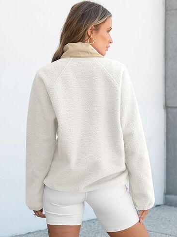 ANRABESS Womens Oversized Sweatshirt Fleece Sherpa Jacket Cropped Pullover Fuzzy Lightweight Winter Fall Coat with Pockets in Kuwait