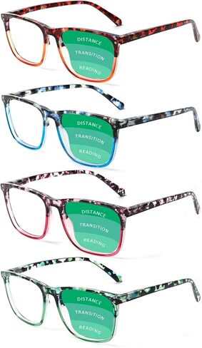 4 عبوات من نظارات القراءة متعددة البؤر التقدمية للنساء، بمفصلات زنبركية مضادة للضوء الأزرق، قارئات الموضة in Kuwait