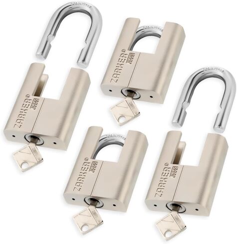 J55S keyed Padlock, Heavy Duty Stainless Steel Shackle Lock, Waterproof and Rustproof Storage, Warehouses, Garage, Outdoors, 1-Pack in Kuwait