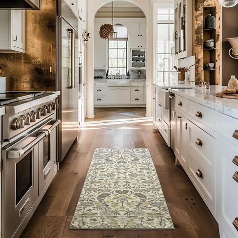 EVERGRACE Area Rugs for Living Room 5x7, Boho Floral Faux Wool Indoor Outdoor Rugs, Washable Rugs for Bedroom Dining Room Entryway Kitchen, Low Pile Floor Mat Carpet for Home Decor, Porcelain Blue in Saudi Arabia