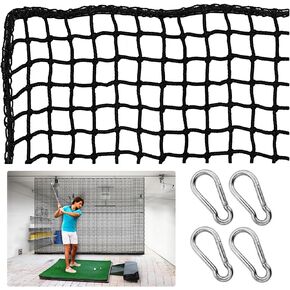 High Impact Backstop Golf Hitting Net with 4 Carabiners - Refine Your Swing Mechanics, Accuracy, and Distance. - Safeguard Your Property, Cars, and Adjacent Areas from Powerful Shots.
