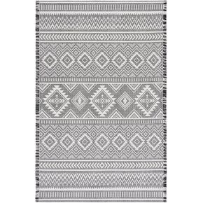 SAFAVIEH Augustine Collection Area Rug - 9' x 12', Ivory & Black, Cotton Design, Easy Care, Ideal for High Traffic Areas in Living Room, Bedroom (AGT506Z)
