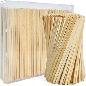 Bamboo Coffee Stirrers in Storage Box, 250 Count of Disposable Coffee Stir Sticks - Stir Sticks For Coffee Bar 5.5 Inch, Stir Sticks with Smooth End, Coffee Stirs for Coffee, Cocktail, Hot Drinks