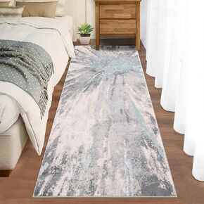 Washable Rug 5x7 Bedroom Rug Non Slip Indoor Throw Floor Cover Modern Abstract Area Rug Large Accent Rug Neutral Rug Contemporary Carpet for Living Room Office Home Decor, Grey/Yellow