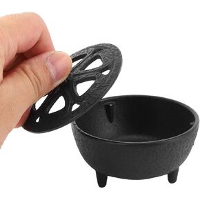 Cast Iron Incense Burner, Cone Incense Holder Lotus Shaped Incense Stick Holder Retro Incense Container Iron Metal Ash Catcher for Stick or Coil Incense, Sage Cones and Frankincense