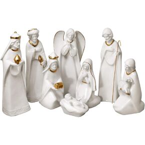 Mikasa Holiday Splendor 8 Piece Nativity Set, cream