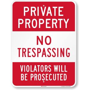 SmartSign "Private Property - No Trespassing, Violators Prosecuted" Sign | 18" x 24" 3M Engineer Grade Reflective Aluminum
