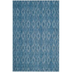SAFAVIEH Courtyard Collection 6'7" x 9'6" Navy CY8522 Indoor/ Outdoor Waterproof Easy-Cleaning Patio Backyard Mudroom Area-Rug