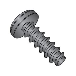 Small Parts 1006LPPB Steel Thread Rolling Screw for Plastic, Black Oxide Finish, Pan Head, Phillips Drive, #10-14 Thread Size, 3/8" Length (Pack of 50)