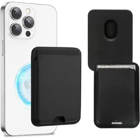 for Magsafe Wallet, Magnetic Wallet Card Holder for iPhone 15, iPhone 14/13/12 Series, Leather Magnetic Phone Wallet with Powerful Magnet, Fit 3 Cards (Tortoise Shell)
