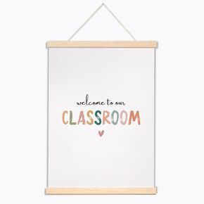 Welcome to Our Classroom Sign, School Wall Hanging, Classroom Wall Banner Poster, Positive Motivational Wall Decor, Boho Classroom Decor, Class Room Welcome, Back to School Classroom Door Sign