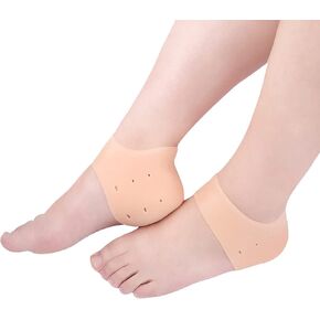 Heel Sleeve for Cracked Heels, Gel Heel Cushions for Heel Pain Relief, Men Women Silicone Heel Protectors Soft Cushion Support Plantar Fasciitis Blister Prevention for Heels Pads for All Shoes, 2 Pair