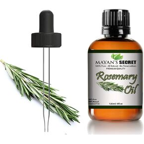 "Mayan's Secret Rosemary Essential Oil - Pure and Natural, 4 oz Amber Glass Bottle for Hair, and Skin Care"