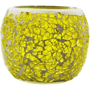 Clear Glass Votive Candle Holders Glitter Mosaic Amber Tea Light Home Candle Cup for Romantic Wedding Bar Party Table Dining Decoration Halloween Christmas Night (Blue)
