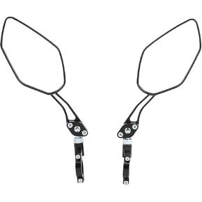 2Pcs Bike Mirror Flat Mirror Design Aluminum Alloy Bicycle Rearview Mirror Adjustable for Mountain Bike Electric Bike Motorcycle(132x126x76mm/5.2x5.0x3.0in)