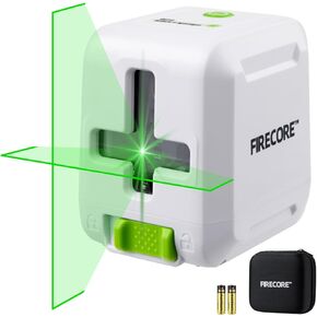 Laser Level, Firecore 82Ft Self Leveling Lazer Level, Green Cross Line leveler Tool with Brightness Adjustment, DIY Laser Level for Picture Hanging and Indoor Projects, Battery, Carry Pouch Included