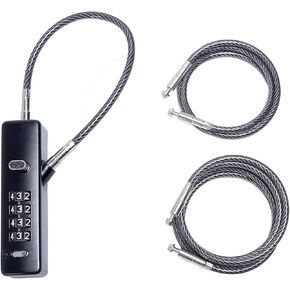 Cable Locks with Combination, Steel Cable Rope 4-Digit Combination Lock with 3 Cables for Bikes, Lockers, File Cabinets, Wardrobes, Small Fences, Cabinet Lock,Combination Padlock,Refrigerator Door