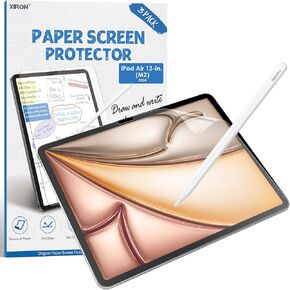 XIRON 3-Pack Paper Screen Protector for iPad Air 11 inch (M2), Matte PET Screen Protector for iPad Air 11" 2024, Like Writing and Drawing on Paper, Anti-Glare & Anti-Scratch