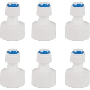 6pcs Quick Connector 1/4 Tube OD to 1/2 Female Push in Quick Connector for Water Filter Reverse Osmosis