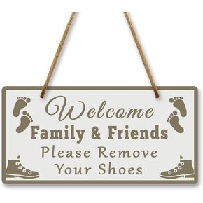 Shoes Off Decor No Shoes Hanging Sign 10x5 Inch Take Off Shoes Hanging Sign Remove Shoes Sign for House Living Room Entryway Porch Farmhouse Welcome Home Decor Wall Plaque Decor Sign Double Sided 10x5