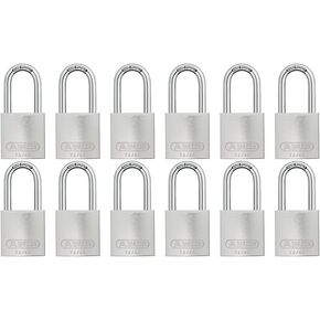ABUS Silver 72/40HB40 Lockout Tagout Padlock w/ 1.5" Shackle, 12 Pack, Keyed Alike, 12 Padlocks with 24 Keys