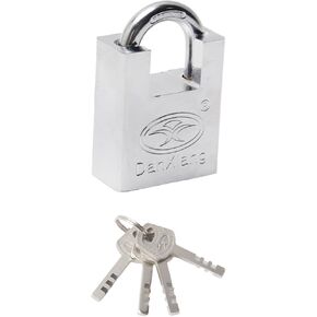 MroMax 3Pcs Keyed Padlock, 1.57" Wide Wide Keyed Different Padlock, Iron Padlock for Gym or School Lockers, Drawer and File Cabinet