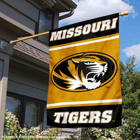شركة College Flags & Banners Co. علم منزل Missouri Tigers ذو الوجهين والمزدوج الجوانب in Saudi Arabia