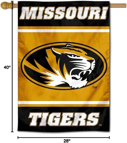 شركة College Flags & Banners Co. علم منزل Missouri Tigers ذو الوجهين والمزدوج الجوانب in Saudi Arabia