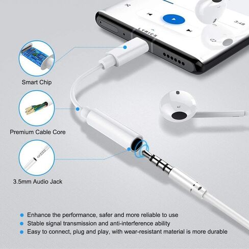 3 عبوات USB C إلى 3.5 ملم محول مقبس سماعة الرأس لهاتف iPhone 15/15 Pro/15 Pro Max/15 Plus، سلك كابل Aux Dongle من النوع C متوافق مع iPad وSamsung Galaxy S24/S23/S23/S22/S21Ultra وNote وMacBook بكسل in Kuwait