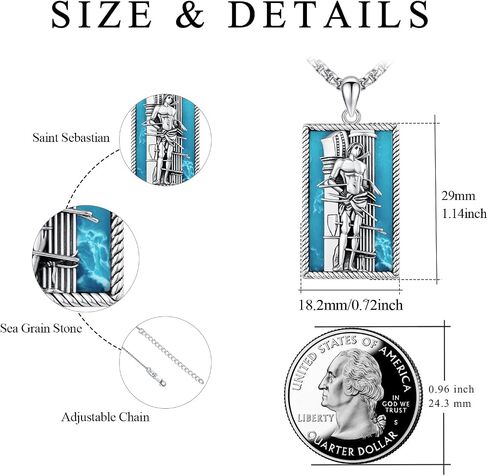 YueYuan Jesus Necklace for Men 925 Sterling Silver Blue Opal Jesus Pendant Christian Jewelry Religious Gifts for Father's Day Graduation in Saudi Arabia