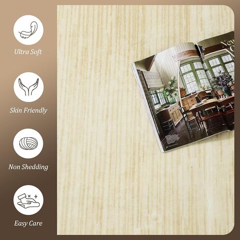 HOMBYS 8x10ft Thickened Memory Foam Area Rug for Living Room Bedroom, Large Modern Abstract Floor Carpet for Indoor, Boho Home Deco Non-Shedding, Khaki, Machine Washable in Saudi Arabia