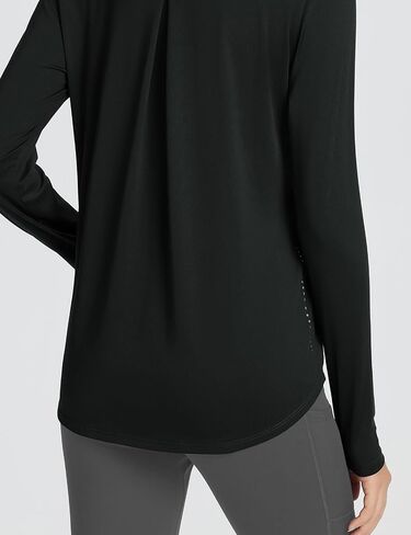 BALEAF Women's Long Sleeve Workout Tops Running Pleated Back Loose Fit Athletic Shirts Quick Dry Sun UPF 50+ Tees in Saudi Arabia