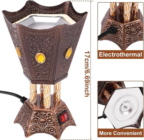 Electric Incense Burner Middle Eastern Style Tabletop Electric Censer Bakhoor Metal Arabic Incense Burner Holder for Home Office Yoga Spa Decor in Saudi Arabia