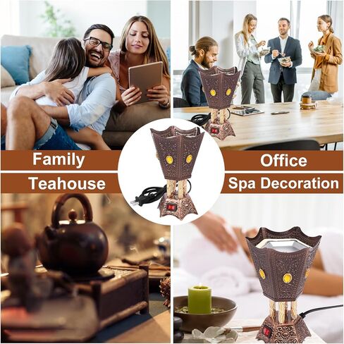 Electric Incense Burner Middle Eastern Style Tabletop Electric Censer Bakhoor Metal Arabic Incense Burner Holder for Home Office Yoga Spa Decor in Saudi Arabia