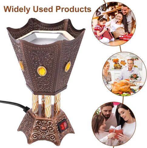 Electric Incense Burner Middle Eastern Style Tabletop Electric Censer Bakhoor Metal Arabic Incense Burner Holder for Home Office Yoga Spa Decor in Saudi Arabia