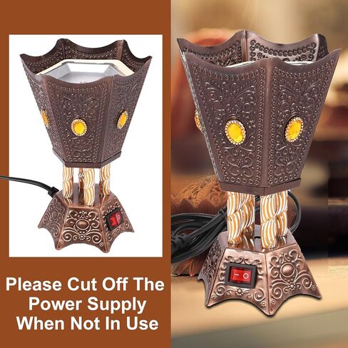 Electric Incense Burner Middle Eastern Style Tabletop Electric Censer Bakhoor Metal Arabic Incense Burner Holder for Home Office Yoga Spa Decor in Saudi Arabia
