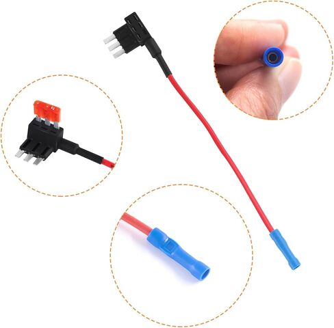 2Pcs Circuit Fuse Piggy Back Adapter Fuse Cap and Hardwire Kit 10A Micro3 in Saudi Arabia