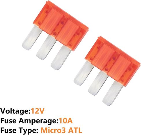 2Pcs Circuit Fuse Piggy Back Adapter Fuse Cap and Hardwire Kit 10A Micro3 in Saudi Arabia