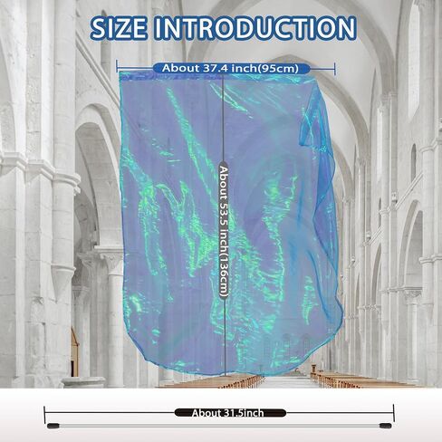 55" Worship Flags for Teenager, Praise Dance Flags for Beginner, Flags with Flexible Rods & Carrying Bag, 2 Pack, Transparent Navy Blue in Saudi Arabia