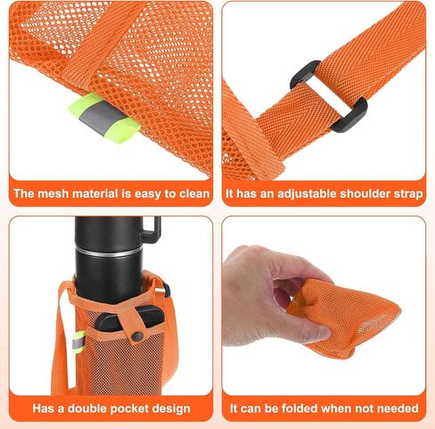 uxcell Water Bottle Holder with Adjustable Shoulder Straps Water Bottle Carrier Bag Mesh Crossbody Water Bottle Carrier with Pocket for Sports Hiking Walking Travel in Saudi Arabia