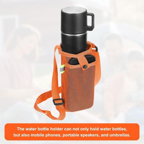 uxcell Water Bottle Holder with Adjustable Shoulder Straps Water Bottle Carrier Bag Mesh Crossbody Water Bottle Carrier with Pocket for Sports Hiking Walking Travel in Saudi Arabia