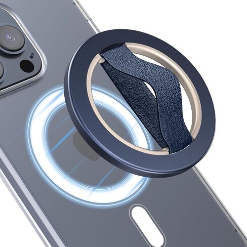 EWA MagOne Lite 2nd Gen Phone Grip with Replaceable Elastic Finger Loop, Removable Magnetic Ring Holder Loop, Accessories for iPhone 15, 14, 13 Pro/Max/Plus-Black in Saudi Arabia