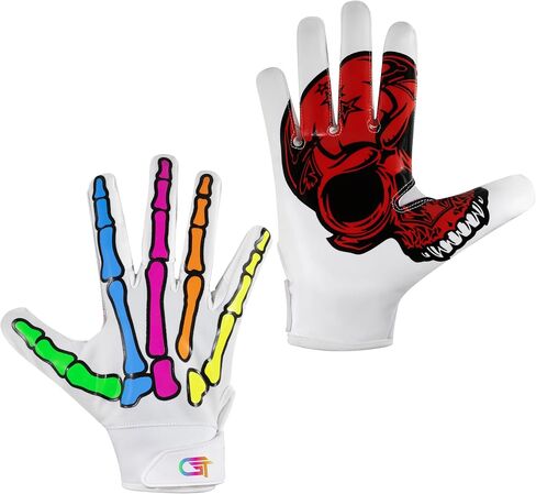 Glorious Traders Youth Football Gloves American Wide Receiver Football Gloves for Adult Men Women & Boys with Super Sticky Silicone Grip Palms Ultimate Performance Booster in Kuwait